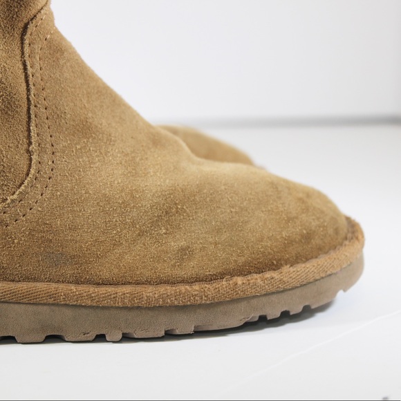 UGG Big Girls Sheepskin Shearling Top Slip On Beckham in Chestnut Girls Size 3 - Picture 9 of 15